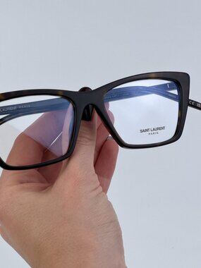 SAINT LAURENT SL737 MICA THIN OPT 002 DARK HAVANA CAT EYE EYEGLASSES